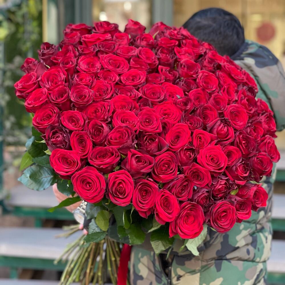 101 Красная роза 80 см